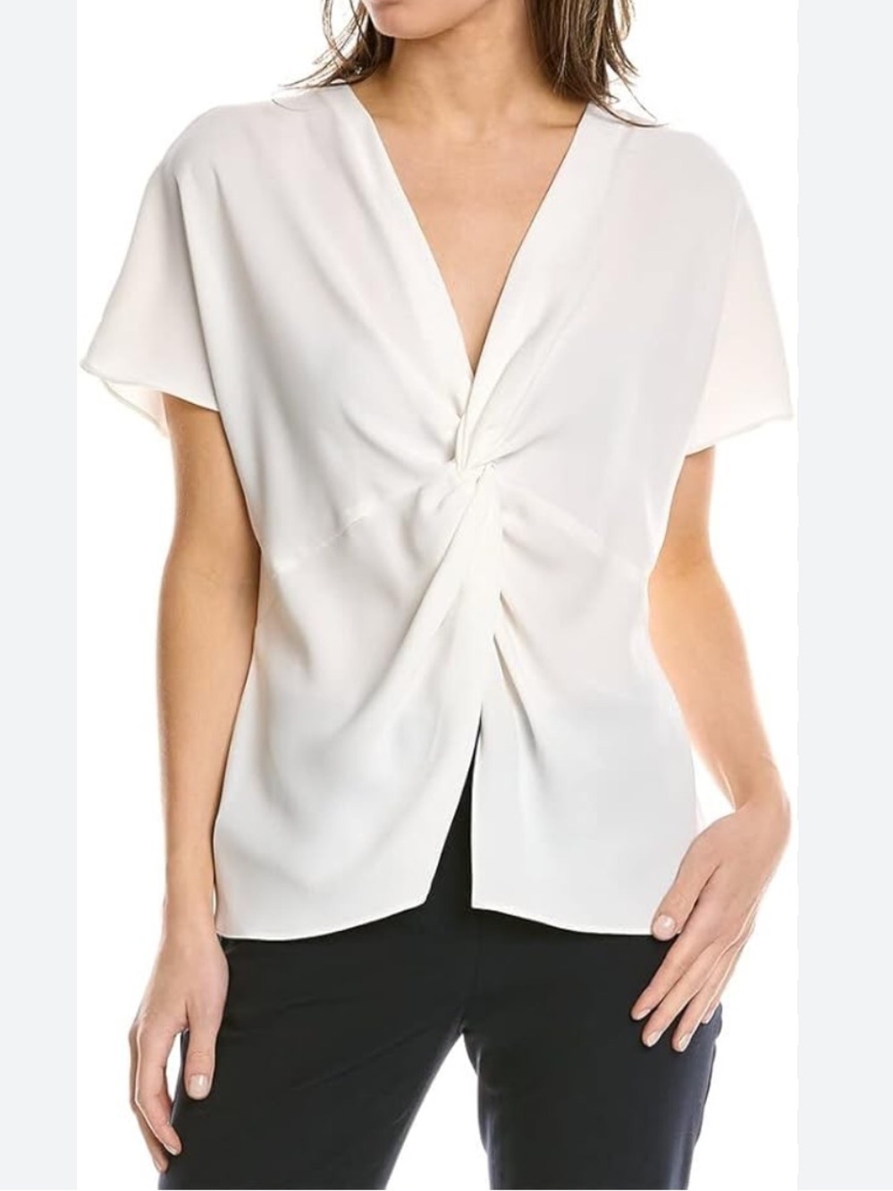 Trina Turk Womens Merriment Top Blouse, Ivory, X-Small US